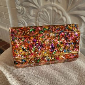Acrylic Confetti Clutch